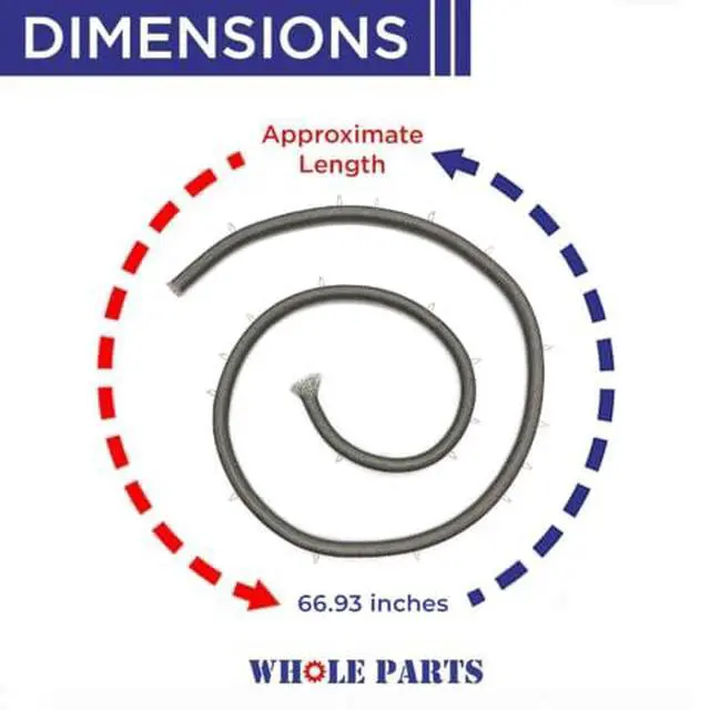 Alt view image 2 of 6 - Upgraded Range Oven Door Gasket Seal Part# WP4455380 | Includes 21 Mounting Clips - Compatible with Select KitchenAid and Whirlpool Ranges and Ovens