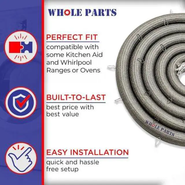 Alt view image 5 of 6 - Upgraded Range Oven Door Gasket Seal Part# WP4455380 | Includes 21 Mounting Clips - Compatible with Select KitchenAid and Whirlpool Ranges and Ovens
