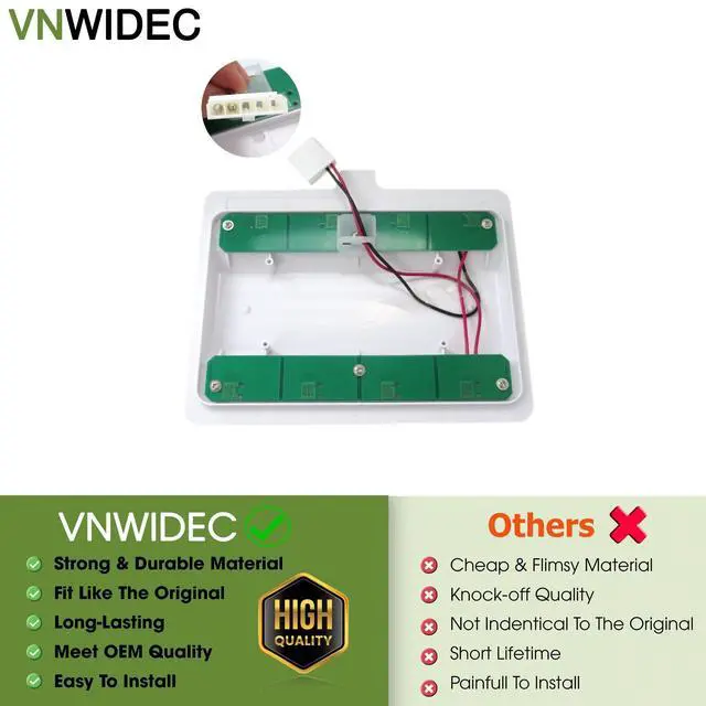 Alt view image 4 of 7 - Refrigerator LED Light Board for Whirlpool WRX735SDHZ01 WRF555SDFZ08 | Fits Whirlpool WRX735SDHZ, WRF555SDHV01, MFI2570FEZ04, WRF555SDFZ, WRF555SDFZ03, WRF555SDFZ04, WRF555SDFZ05, WRF555SDFZ07