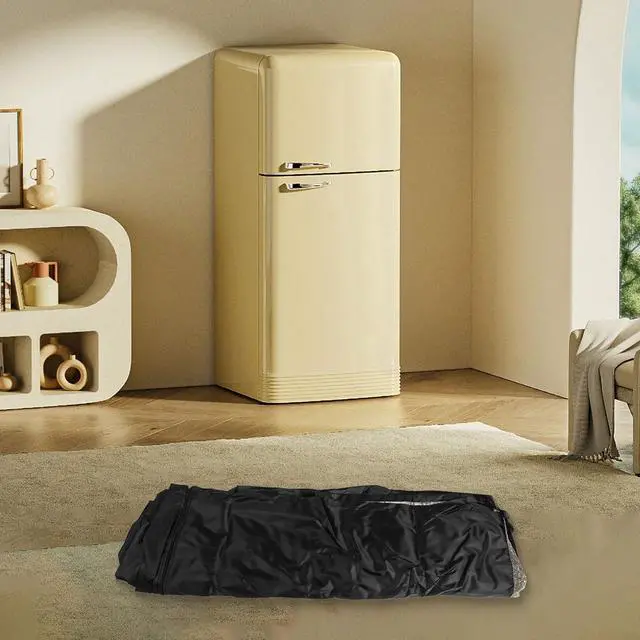 Alt view image 3 of 7 - Waterproof 210D Oxford Cloth Refrigerator Cover For Vertical Outdoor Fridges,Weather Protection With Zipper And Air Vents, Black Four Sizes Are Available(92x77x183cm)