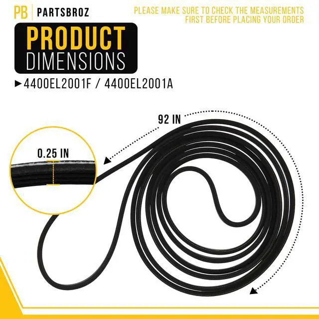 Alt view image 2 of 7 - Dryer Drum Belt for LG DLG7101W