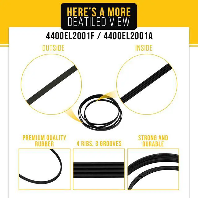 Alt view image 3 of 7 - Dryer Drum Belt for LG DLG7101W