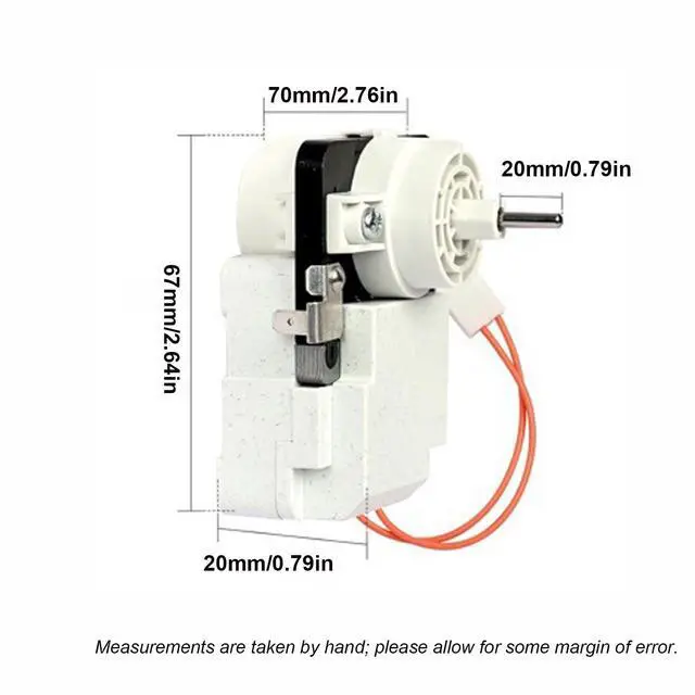 Alt view image 3 of 6 - W10464673 Refrigerator Evaporator Fan Motor, Compatible with Whirlpool Maytag KitchenAid Kenmore Refrigerators, Replaces WPW10464673 3020513 PS11755167 PS7320664, 20mm Shaft