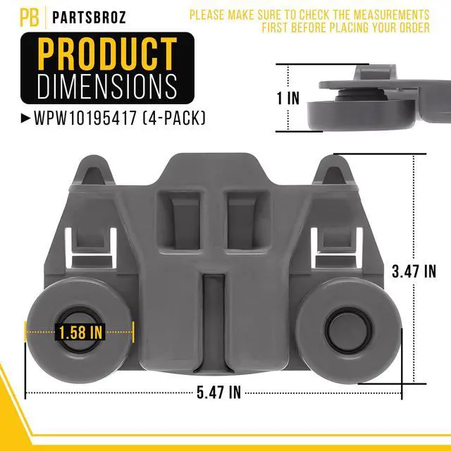 Alt view image 2 of 7 - Dishwasher Dishrack Roller for Kenmore 665.13963K013