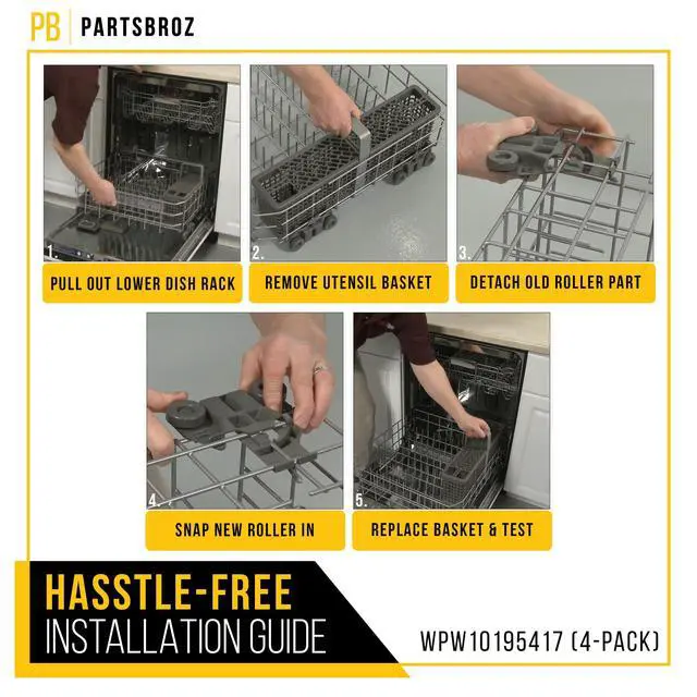 Alt view image 6 of 7 - Dishwasher Dishrack Roller for Kenmore 665.13963K013