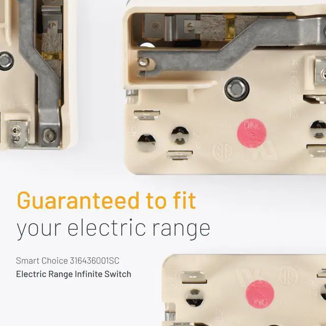 Alt view image 3 of 7 - 316436001 Infinite Burner Switch Large Element Compatible with Frigidaire, Compatible with Kenmore Electric Ranges, Replaces AP3885460 PS1145040 8-Inch Burner Control
