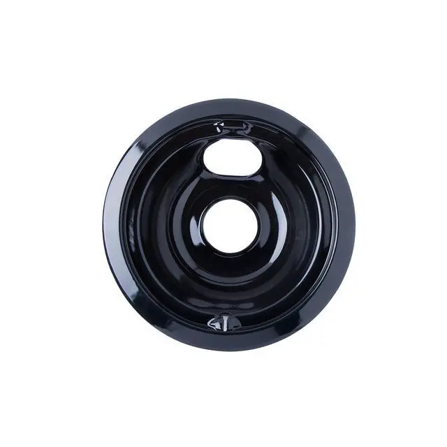 Alt view image 4 of 4 - P119204XZ Black Style B Porcelain Drip Pans Set of 4 Containing 3-6 Inch Pans and 1-8 Inch Pan