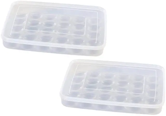 Main image of 30-Grid Egg Storage Container, Egg Storage for Refrigerator with Snap, Tight Lid & Built-In Handle, Space-Saving Drawer-Style Box for Refrigerator, Pantry, Camping & Party Prep (Clear-60eggs)