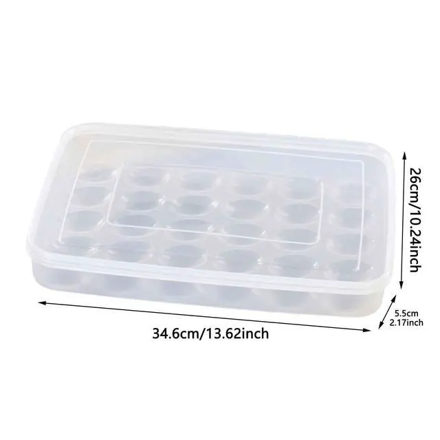 Alt view image 2 of 7 - 30-Grid Egg Storage Container, Egg Storage for Refrigerator with Snap, Tight Lid & Built-In Handle, Space-Saving Drawer-Style Box for Refrigerator, Pantry, Camping & Party Prep (Clear-60eggs)