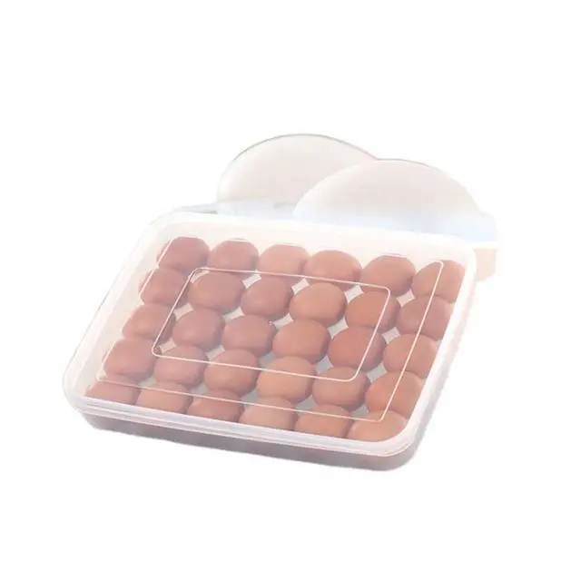 Alt view image 4 of 7 - 30-Grid Egg Storage Container, Egg Storage for Refrigerator with Snap, Tight Lid & Built-In Handle, Space-Saving Drawer-Style Box for Refrigerator, Pantry, Camping & Party Prep (Clear-60eggs)