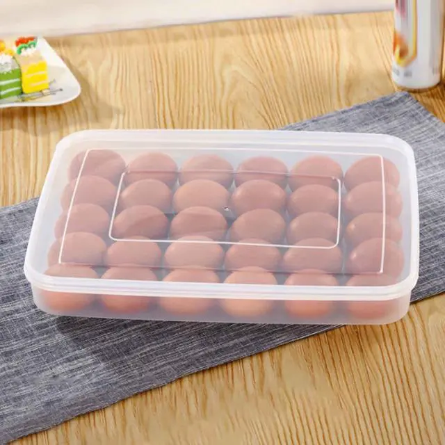 Alt view image 5 of 7 - 30-Grid Egg Storage Container, Egg Storage for Refrigerator with Snap, Tight Lid & Built-In Handle, Space-Saving Drawer-Style Box for Refrigerator, Pantry, Camping & Party Prep (Clear-60eggs)