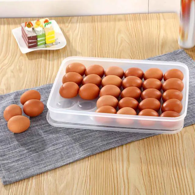Alt view image 6 of 7 - 30-Grid Egg Storage Container, Egg Storage for Refrigerator with Snap, Tight Lid & Built-In Handle, Space-Saving Drawer-Style Box for Refrigerator, Pantry, Camping & Party Prep (Clear-60eggs)