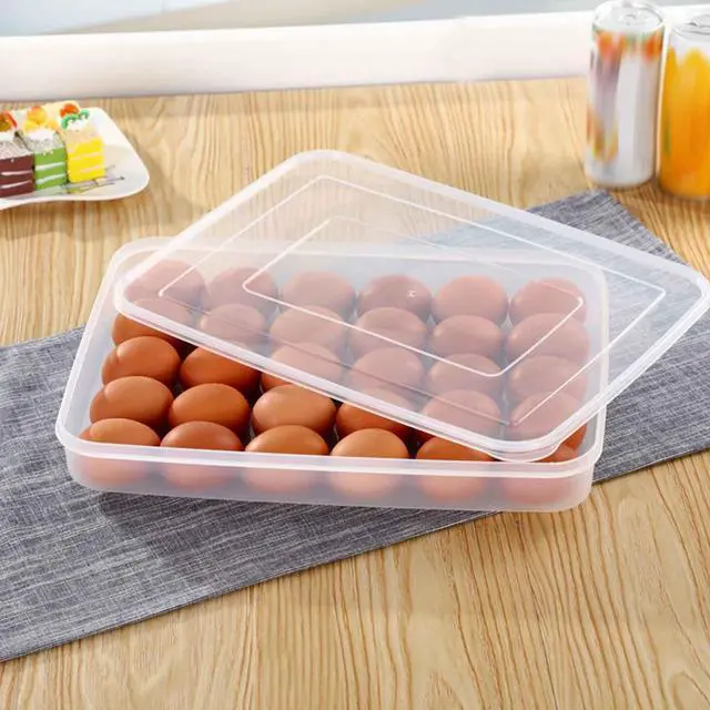Alt view image 7 of 7 - 30-Grid Egg Storage Container, Egg Storage for Refrigerator with Snap, Tight Lid & Built-In Handle, Space-Saving Drawer-Style Box for Refrigerator, Pantry, Camping & Party Prep (Clear-60eggs)