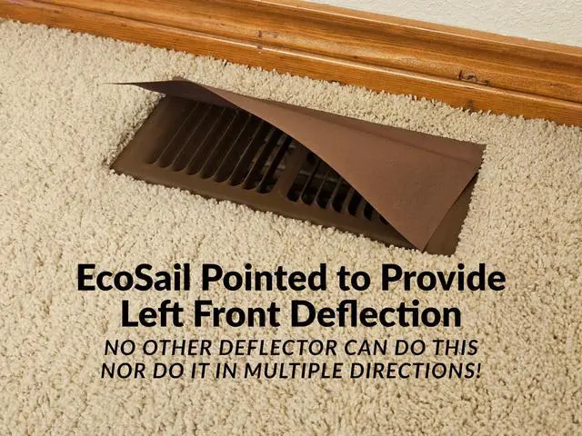 Alt view image 3 of 6 - 1pk Cinnamon Air Deflector w/Unique flexible AC Saving Sail: Ever Wonder If Air Deflectors Do Anything? The SAIL Does, esp. in the Summer! See Why Below-for 5.5x11.4 in. Wood&Metal Floor Vents