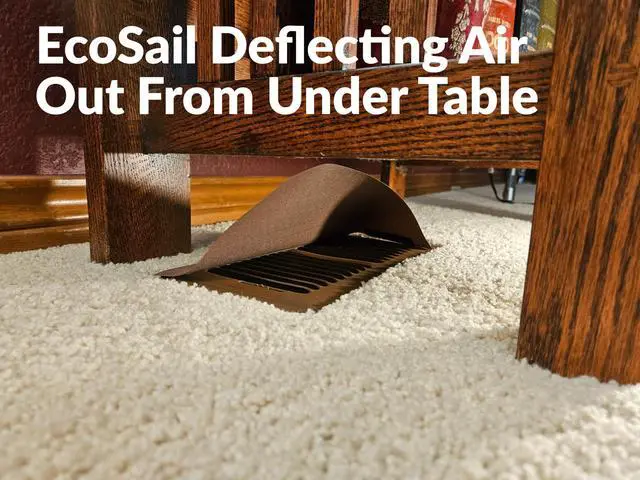 Alt view image 6 of 6 - 1pk Cinnamon Air Deflector w/Unique flexible AC Saving Sail: Ever Wonder If Air Deflectors Do Anything? The SAIL Does, esp. in the Summer! See Why Below-for 5.5x11.4 in. Wood&Metal Floor Vents