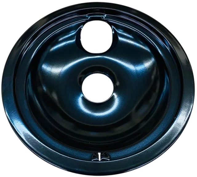 Alt view image 4 of 5 - Black Porcelain Drip Tray, 4 Pack, for GE, (3) 6" WB31T10014 (WB31M20) (1) 8" WB31T10015 (WB31M19)
