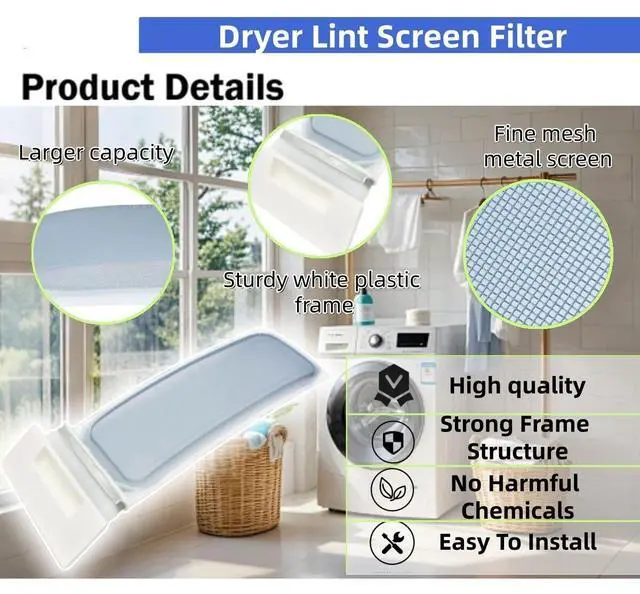Alt view image 3 of 4 - W10717210 Dryer Lint Screen Filter for Whirlpool Kenmore Maytag 8557882 8557853 WPW10717210 AP6023930 PS11757278