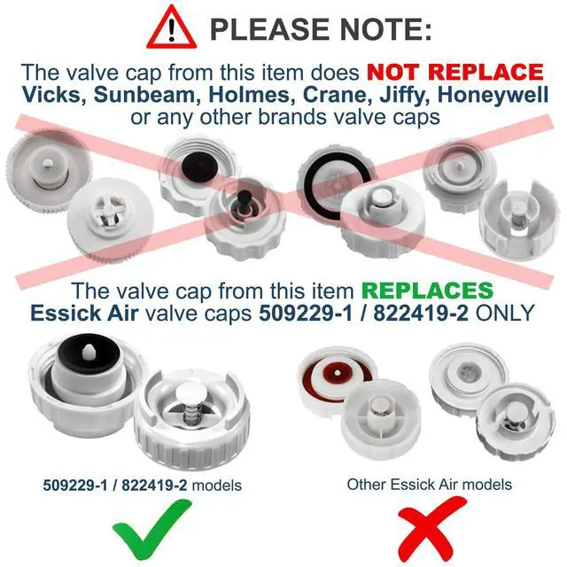 Alt view image 3 of 7 - 4-Pack Bottle Valve Cap Compatible with MoistAir EA1407, HD1407, HD1409, EA14070, HD14070 Humidifiers ESK509229-1