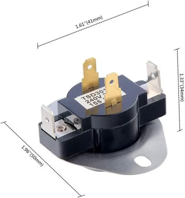 Alt view image 2 of 5 - 3387134 Dryer Cycling Thermostat Compatible With Top Brands Replaces With 306910, 3387135, 3387139, WP3387134, WP3387134VP, PS11741405, 3399693, WP3977767VP 6-PACK