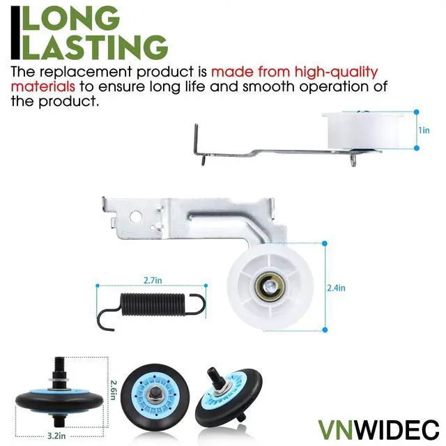 Alt view image 4 of 6 - Dryer Repair Kit for Samsung DVE50M7450W/A3 DV42H5200EF/A3 DV218AEB/XAA | Fits Samsung DV337AEG/XAA, DV5451AEW/XAA, DV42H5000ES, DV5471AEP/XAA