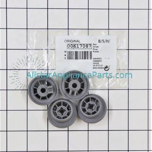 Alt view image 2 of 5 - 00617087 Dishwasher Dishrack Wheel (pack of 4)