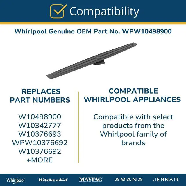 Alt view image 5 of 6 - Whirlpool WPW10498900 OEM Dishwasher Center Wash Arm Assembly