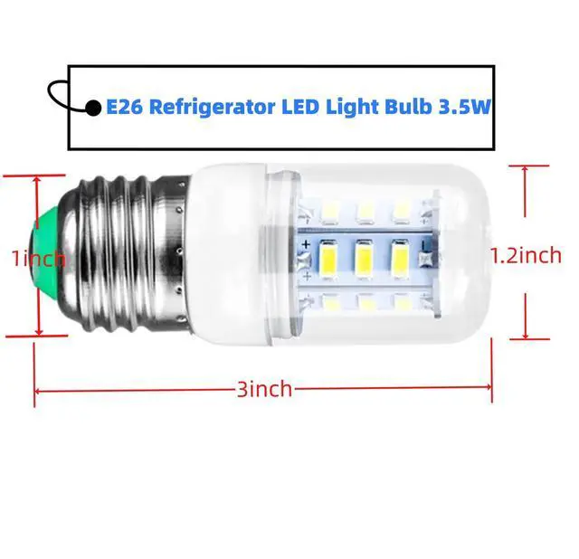 Alt view image 2 of 3 - 5304511738 Refrigerator LED Light Bulb 3.5W Compatible for Frigidaire Kenmore Refrigerator Light kei d34l kel 3418l, gru19f6qfd, ffss2615ts0, ffss21615td2, ffs2615teo, ffss2625ts0, lfus2613lf0