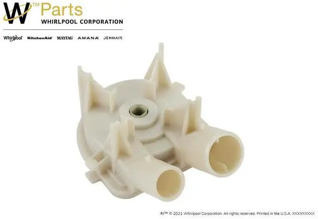 Alt view image 2 of 6 - WP3363394 Genuine OEM Top Load Washer Drain Pump Replacement Part Replaces 3363394, 8235, 64076, 63347, 62516, 3352492, 3348015, 21024