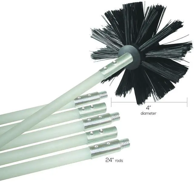 Alt view image 3 of 6 - DVBRUSH12K/6 Dryer Duct Cleaning Kit, Lint Remover, Extends up to 12 Feet, Synthetic Brush Head, Use with or without a Power Drill