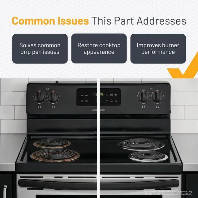 Alt view image 3 of 7 - A316222201 5304430150 Surface Element Drip Pan Set Chrome 4-Pack 6 Inch and 8 Inch Burner Bowls Replacement for Electric Range Compatible with Frigidaire, Kenmore, Electrolux