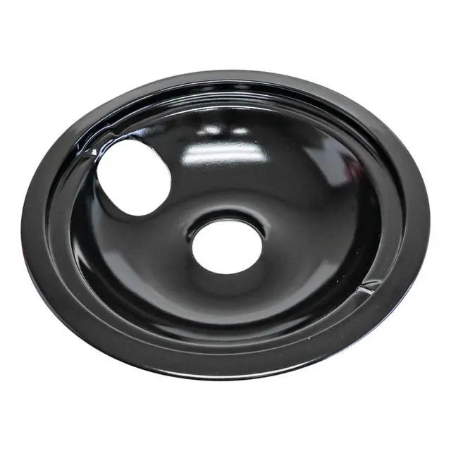 Alt view image 2 of 6 - Range Porcelain Black Drip Pans Bibs Bowls 4 PK 2ea: WB31M20 WB31M19 for GE