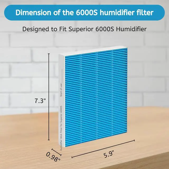 Alt view image 3 of 6 - 6000s Wick Humidifier Filter Replacement for LEVOIT Superior 6000S Smart Evaporative Humidifier, 12 Pack