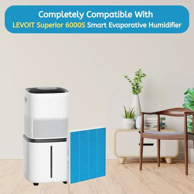 Alt view image 2 of 6 - 6000s Wick Humidifier Filter Replacement for LEVOIT Superior 6000S Smart Evaporative Humidifier, 12 Pack