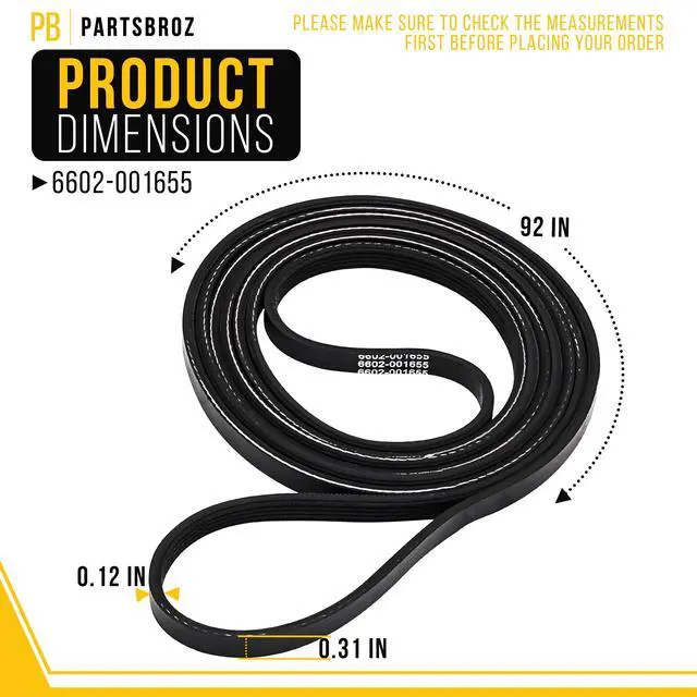 Alt view image 2 of 7 - Dryer Belt for Samsung DVE45B6300C/A3