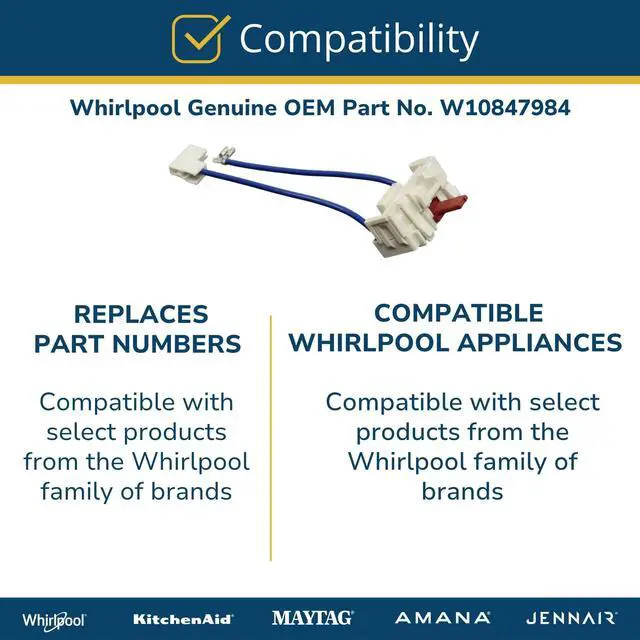 Alt view image 5 of 6 - W10847984 Genuine OEM Dryer Belt Switch Replacement Part