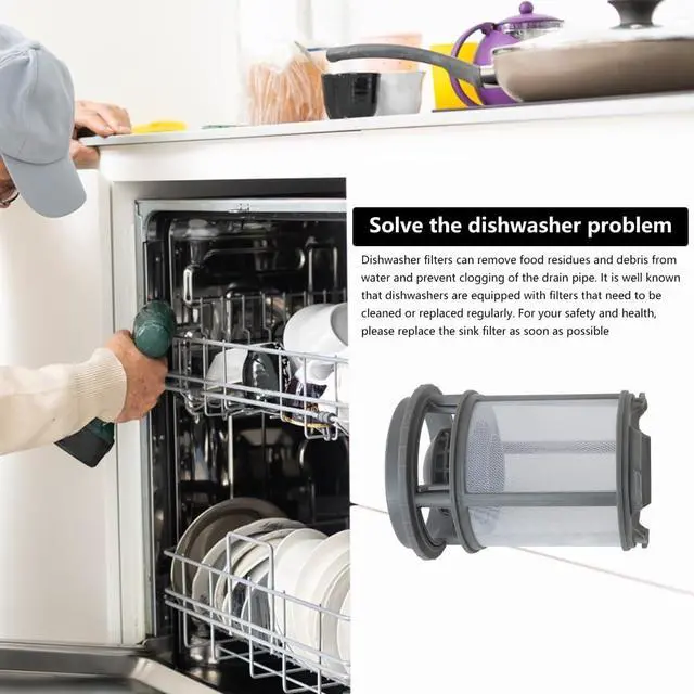 Alt view image 3 of 6 - Gray Dishwasher Pump Filter Cup Replacement W10872845 Fit for Whirlpool Dishwasher WDP350PAAW0 WDP350PAAW1, Replace 8579307, W10789806, W10789814, WPW10693534, AP6030094