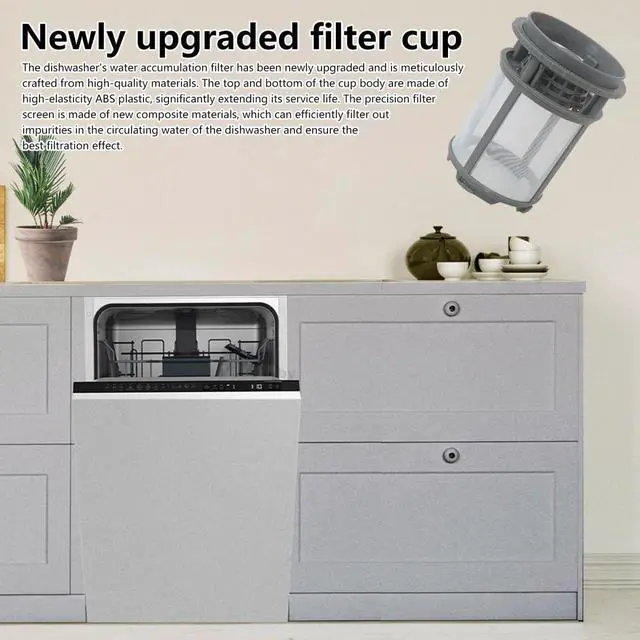 Alt view image 4 of 6 - Gray Dishwasher Pump Filter Cup Replacement W10872845 Fit for Whirlpool Dishwasher WDP350PAAW0 WDP350PAAW1, Replace 8579307, W10789806, W10789814, WPW10693534, AP6030094