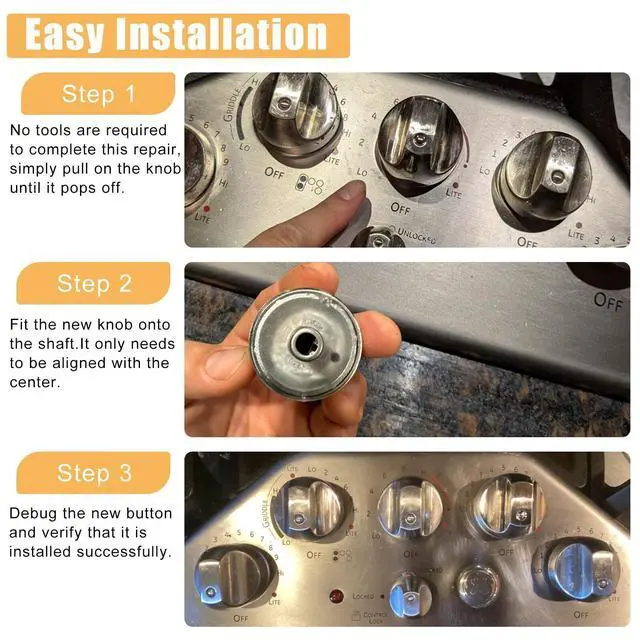 Alt view image 3 of 7 - WB03X32194 WB03T10329 Cooktop Burner Control Knobs for GE Cafe Gas cooktop CGP350SE series/CGP650SET series/CP350ST Series