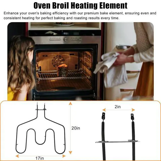 Alt view image 2 of 7 - WB44T10011 Oven Heating Element Compatible for Ge Spectra Oven,Oven Replacement Parts,3410W Stove Element Replacement
