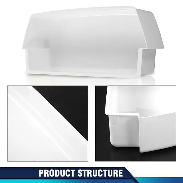 Alt view image 4 of 7 - 4Pcs White Refrigerator Shelf Bin Compatible with Roper, Kitchenaid, Kirkland, Kenmore and Whirlpool 1156713, 2187172, 2187172K, 2187194, 2187194K, AP3853103, PS328468, PS986890
