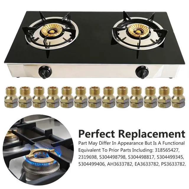 Alt view image 2 of 7 - Professional 12x Brass GRLP4 LP Gas Conversion Kit | Propane Orifice | Gas To Propane Conversion Kit Fit for Frigidaire/Kenmore/Electrolux/Range/Cooktop/Stove With Instruction