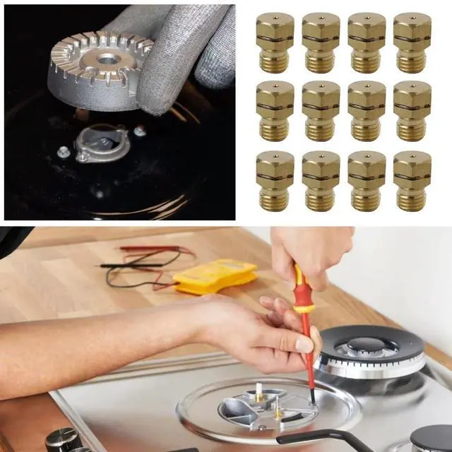 Alt view image 3 of 7 - Professional 12x Brass GRLP4 LP Gas Conversion Kit | Propane Orifice | Gas To Propane Conversion Kit Fit for Frigidaire/Kenmore/Electrolux/Range/Cooktop/Stove With Instruction