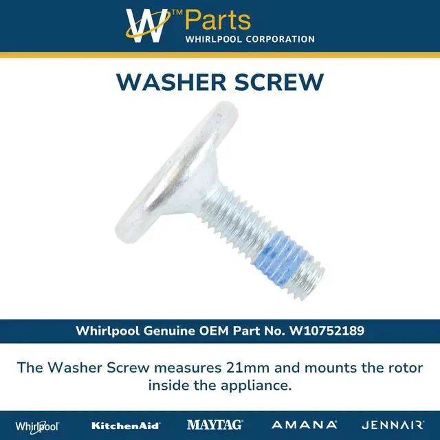 Alt view image 3 of 5 - W10752189 Genuine OEM Washer Screw Replacement Part