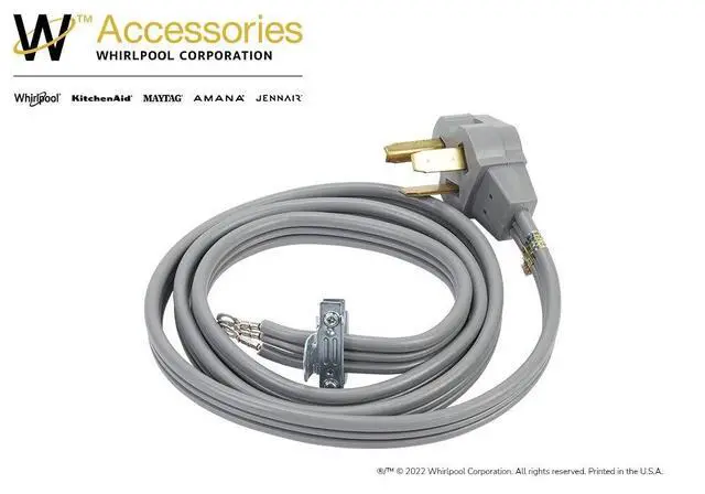 Alt view image 5 of 6 - Whirlpool 8171378RC Genuine OEM Power Cord For Dryers Replaces 1200335, 8171378RA, AH1485924, EA1485924, PS1485924, W10831111
