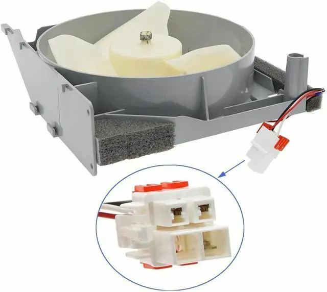 Alt view image 2 of 4 - Condenser Fan Motor Replacement for Samsung RF263BEAEWW RF263TEAEBC RF263TEAESG RF263TEAESP RF263TEAESR RF263TEAEWW RF265BEAESG RF265BEAESR Refrigerator