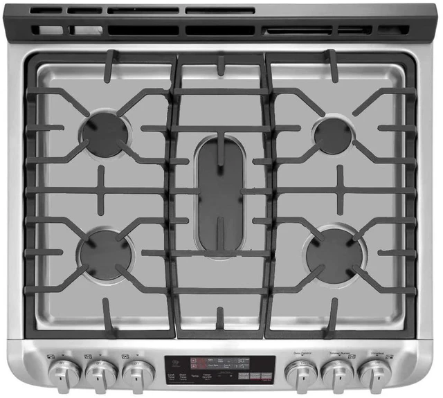 Main image of Stove Top Protector for LG Gas Range Top, Custom Fit Ultra Thin Reusable Burner Splatter Spill Guard Protective Cover Liner in Silver - LTG4715ST