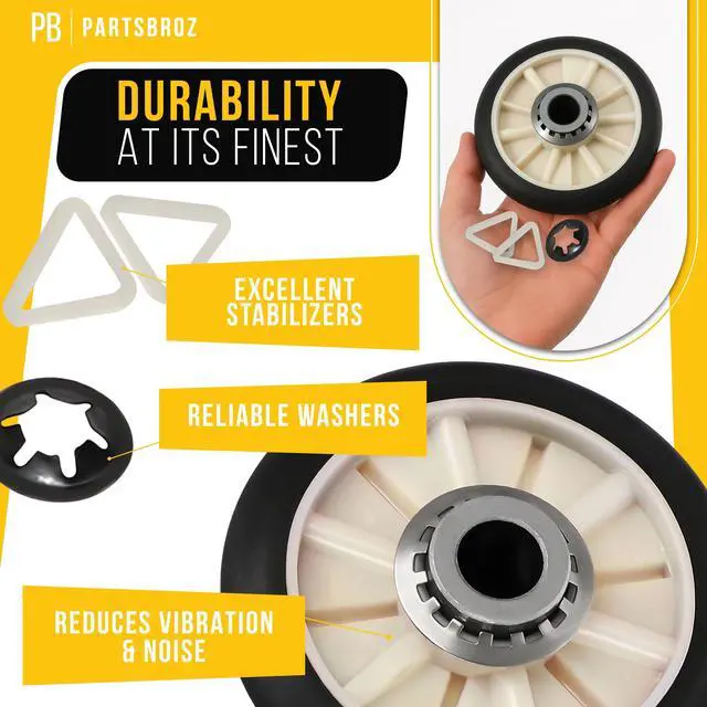 Alt view image 4 of 7 - Dryer Drum Rollers for Roper RGD4640YQ2 (2-Pack)
