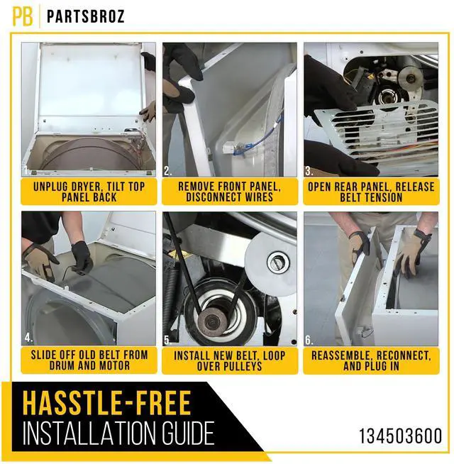 Alt view image 6 of 7 - Dryer Belt for Frigidaire GLER642AS3