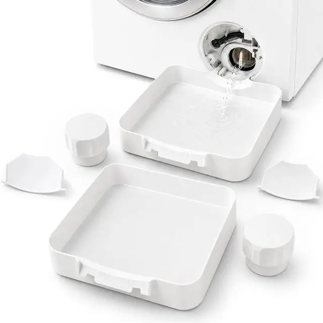 Main image of Front Load Washer Drain Pan, Washing Machine Filter Cleaning Tray (2 Set) | Catch residual water during front-load washer filter cleaning and draining. Helps keep laundry floors cleaner