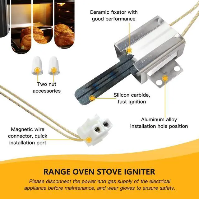 Alt view image 2 of 7 - New 316489403 Gas Oven Igniter for Frigidaire LGGF3043 LGGF3043KFA LGGF3043KFB LGGF3043KFC LGGF3043KFD LGGF3043KFE LGGF3043KFF LGGF3043KFG LGGF3043KFH LGGF3043KFJ LGGF3043KFK LGG,Update by